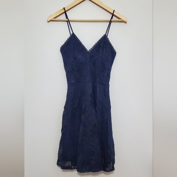 Olive Tree Lace Overlay Back Cutout Dress - Picture 2 of 7